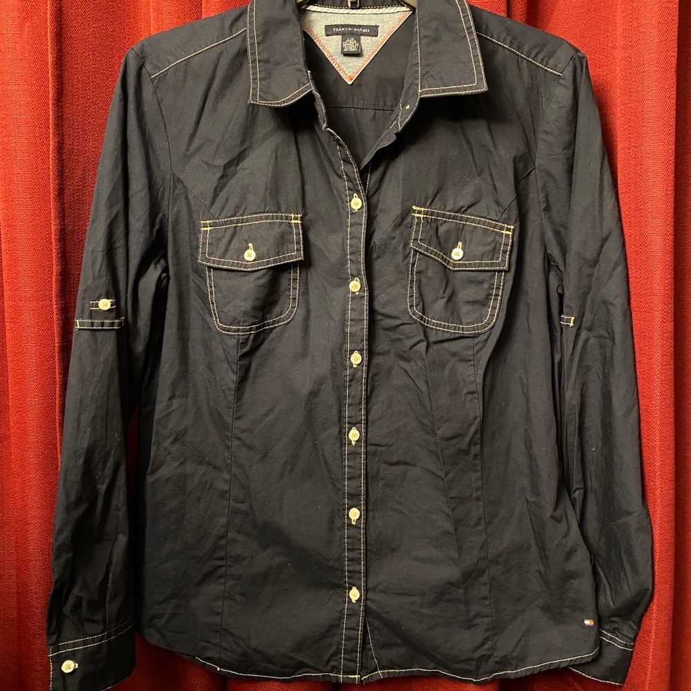 Tommy Hilfiger-Blue Button‎ w/Pockets-Junior Large